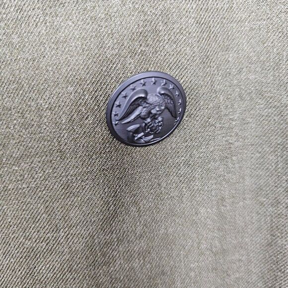 Overcoat Wool Serge Green Men's 38L USMC Marine Core Army Trench Coat Vintage - Picture 5 of 15